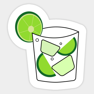 Minimalist Drinks Cocktails Capirinha Sticker